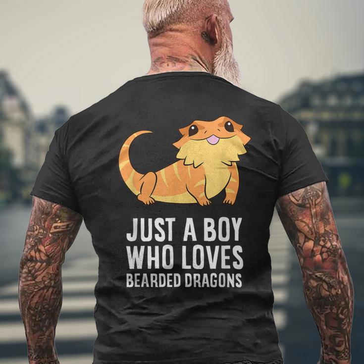 Just A Boy Who Loves Bearded Dragons Men's T-shirt Back Print | Mazezy