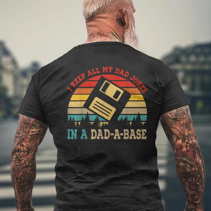 I Keep All My Dad Jokes In A Dadabase Fathers Day Men's Back Print T-shirt Gifts for Old Men