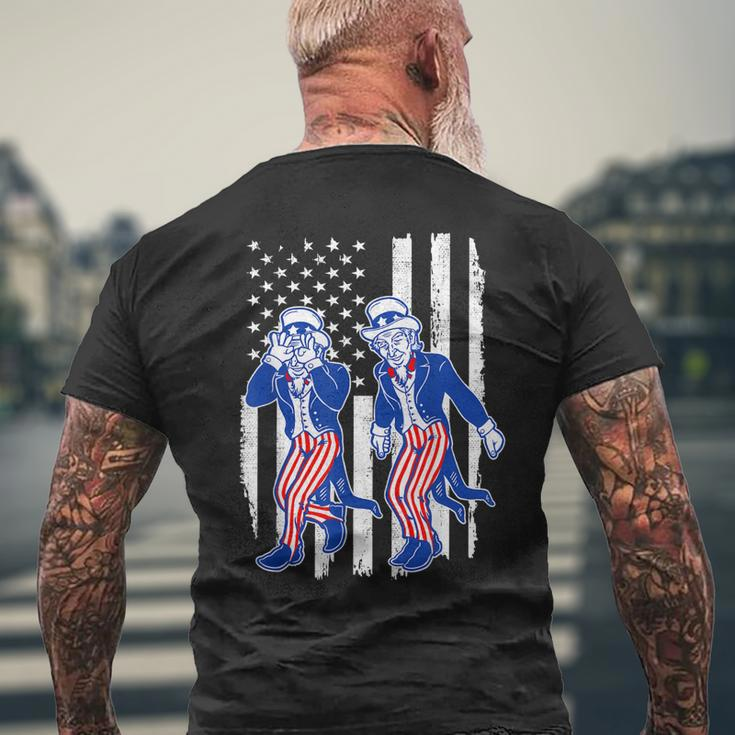 Kids Uncle Sam Griddy Dance 4Th Of July American Flag Mens Back Print T-shirt Gifts for Old Men