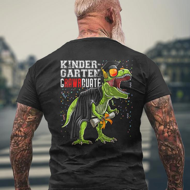 Kindergarten Grawrduate Dinosaur Graduation Cap Men's Back Print T-shirt Gifts for Old Men