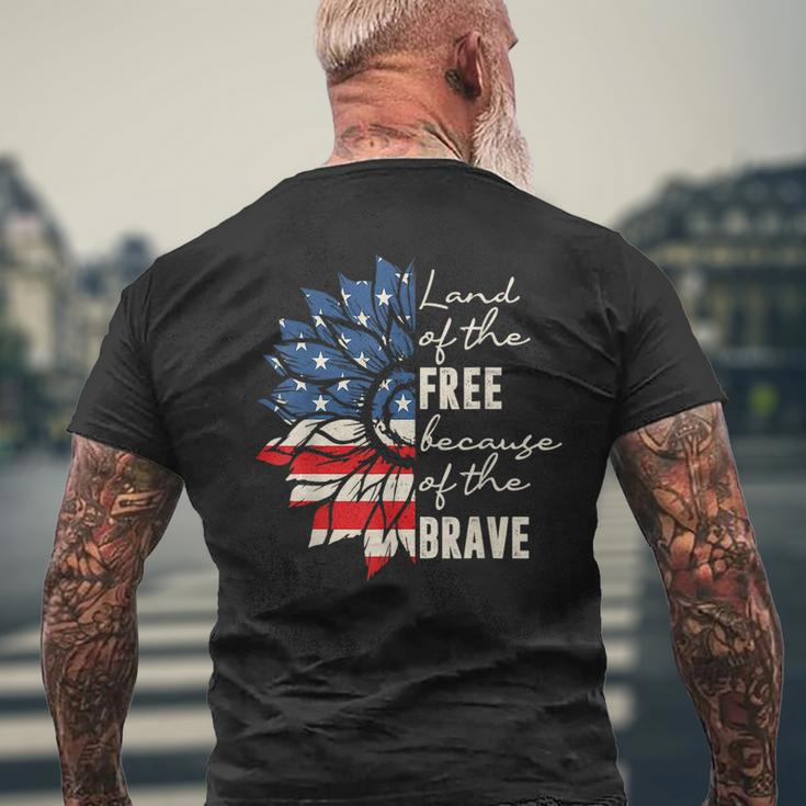 Land Of The Free Because Of The Brave 4Th Of July Mens Back Print T-shirt Gifts for Old Men