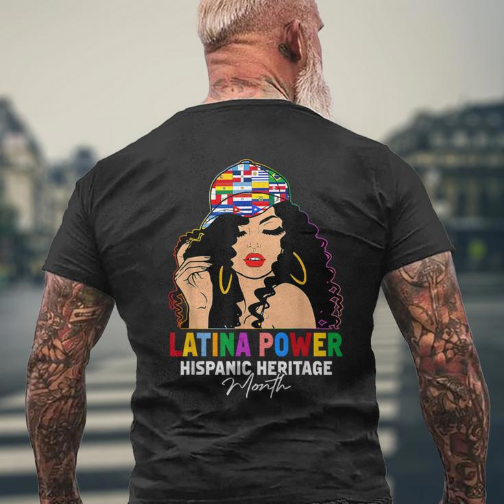 Latina Power Hispanic Heritage Month Country Flags Men's T-shirt Back Print Gifts for Old Men
