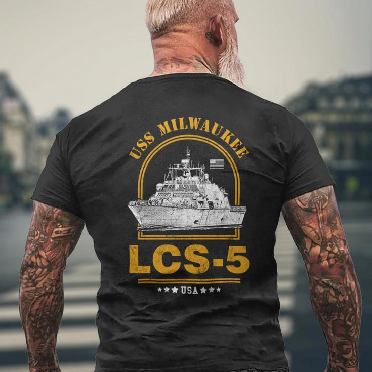 Lcs-5 Uss Milwaukee Mens Back Print T-shirt Gifts for Old Men