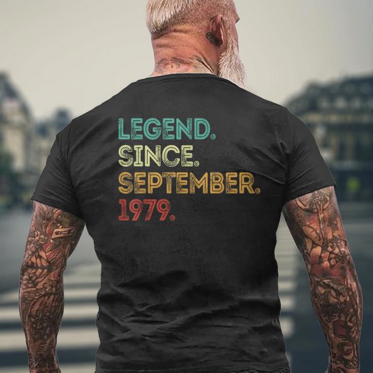 Legend Since September 1979 44Th Birthday 44 Years Old Men's T-shirt Back Print Gifts for Old Men