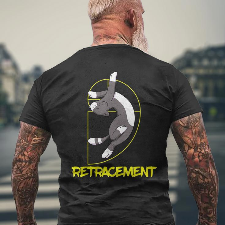 Leonardo Fibonacci Italian Mathematician Cat Spiral Mens Back Print T-shirt Gifts for Old Men