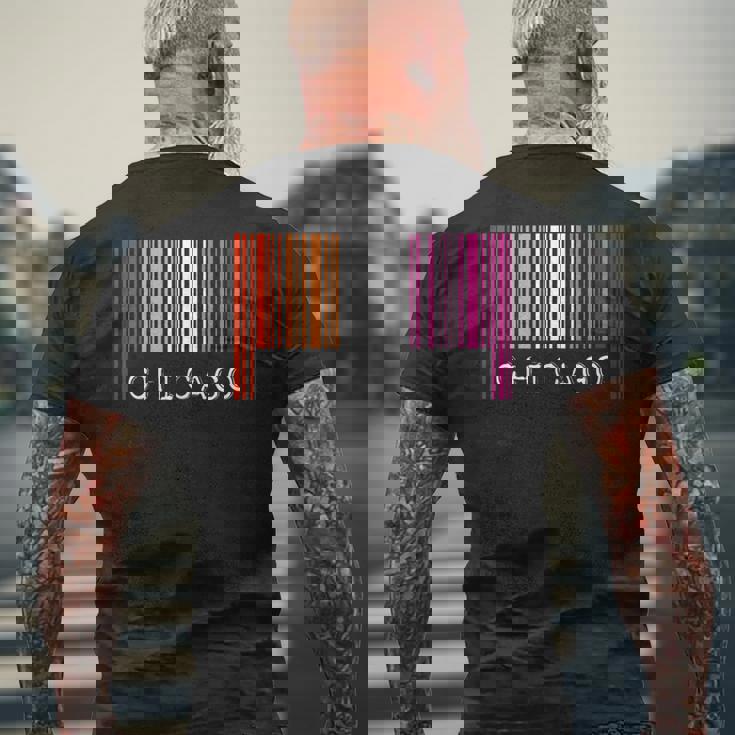 Lesbian Gay Barcode Pride Chicago Illinois Queer Aesthetic Mens Back Print T-shirt Gifts for Old Men Lesbian Gay Barcode Pride Chicago Illinois Queer Aesthetic Mens Back Print T-shirt Gifts for Old Men