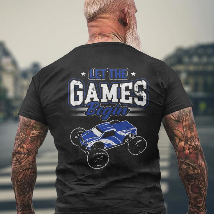 Let The Games Begin Radio Control Rc Car Men's Back Print T-shirt Gifts for Old Men