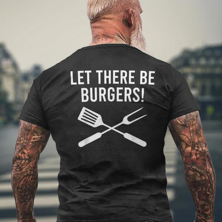Let There Be Burgers Fork & Spatula Grilling Cookout Men's T-shirt Back Print Gifts for Old Men
