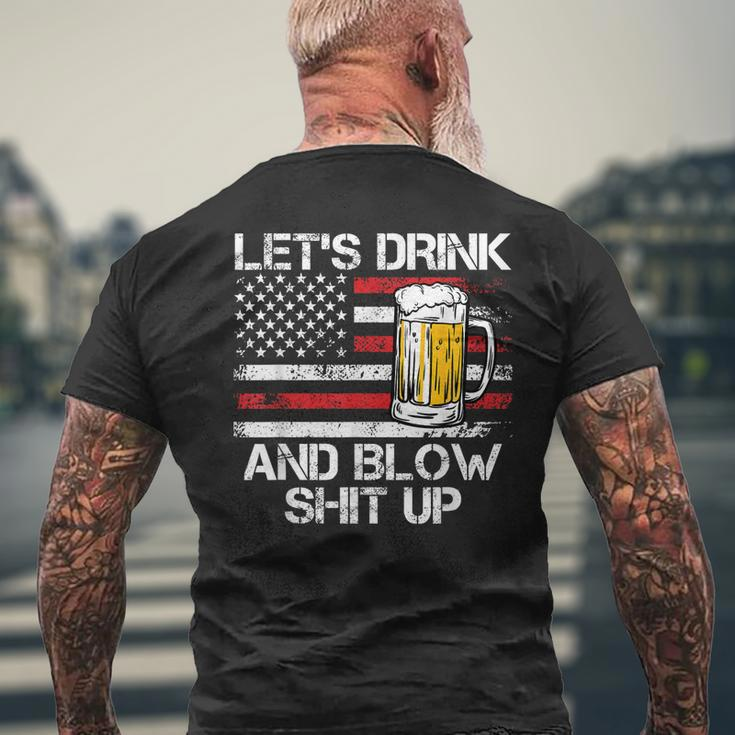 Let Us Drink And Blow Shit Up Drink Fan Usa Independence Day Mens Back Print T-shirt Gifts for Old Men