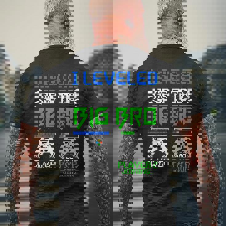 Leveled Up To Big Brother 2024 Cute Im Going To Be A Big Bro Funny Gifts For Brothers Mens Back Print T-shirt Gifts for Old Men