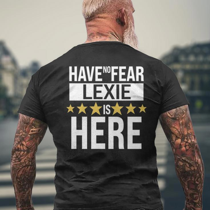 Lexie Name Gift Have No Fear Lexie Is Here Mens Back Print T-shirt Gifts for Old Men