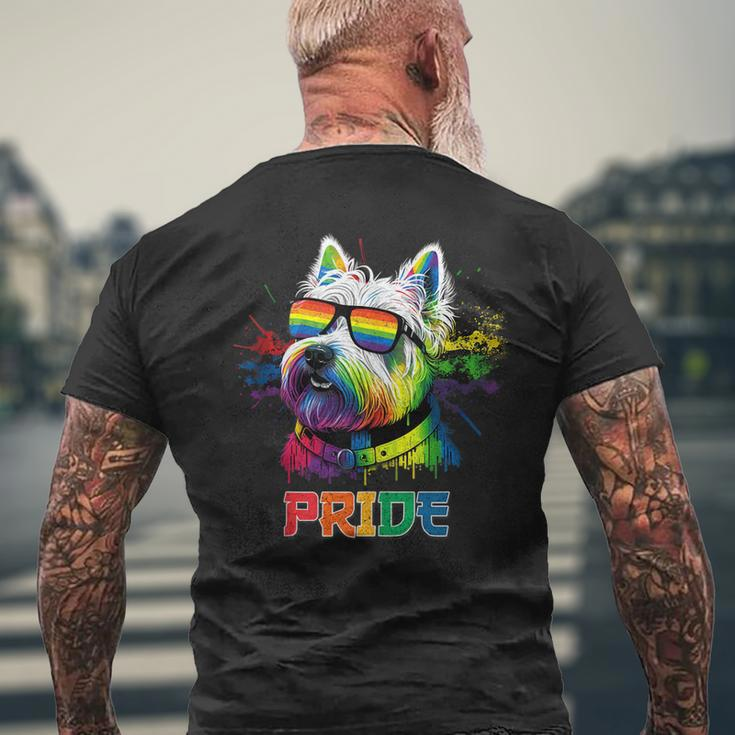 Lgbt Lesbian Gay Pride Westie Dog Mens Back Print T-shirt Gifts for Old Men