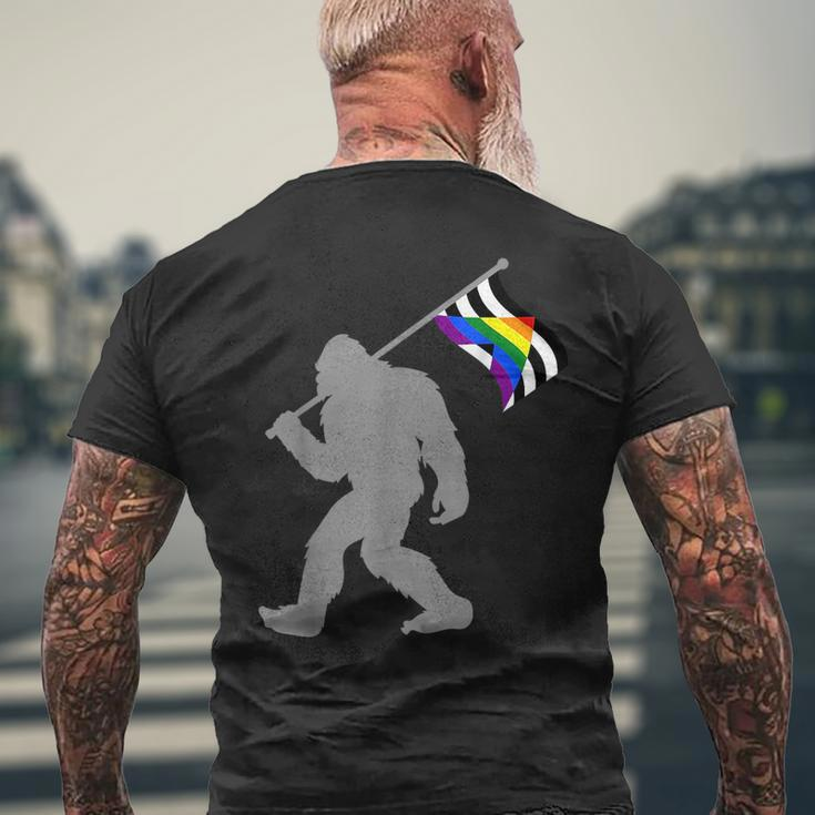 Lgbtq Straight Alliance Pride Flag On Straight Gay Ally Mens Back Print T-shirt Gifts for Old Men