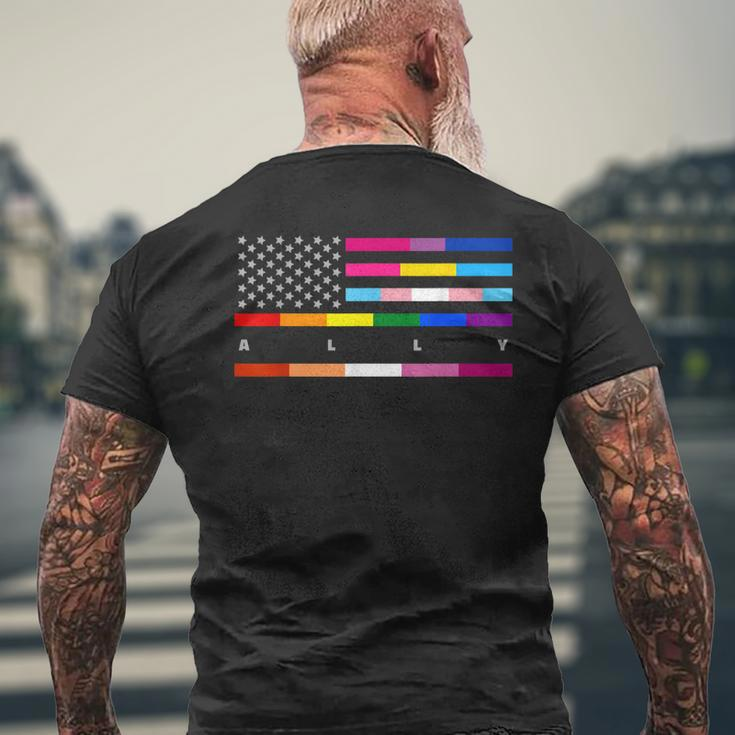 Lgbtq Transgender Lesbian Gay Pride Mens Back Print T-shirt Gifts for Old Men