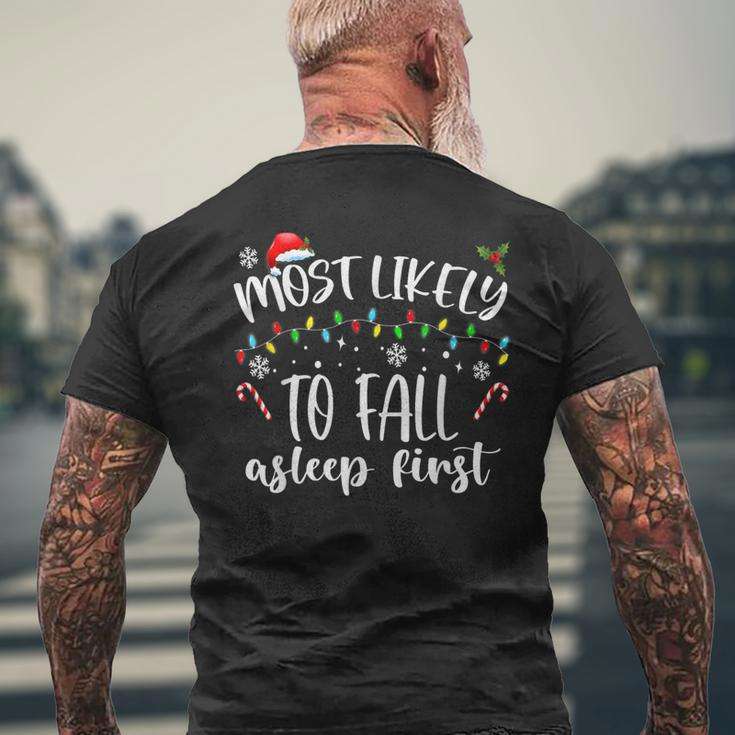 Most Likely To Fall Asleep First Men's T-shirt Back Print Gifts for Old Men