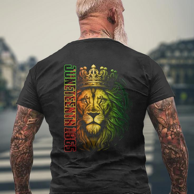 Lion Junenth African American Freedom Black History Mens Back Print T-shirt Gifts for Old Men