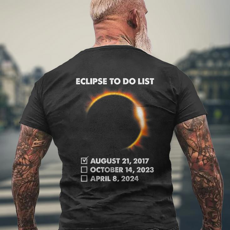 To Do List Annular Solar Eclipse 2023 Total Eclipse 2024 Men's T-shirt Back Print Gifts for Old Men