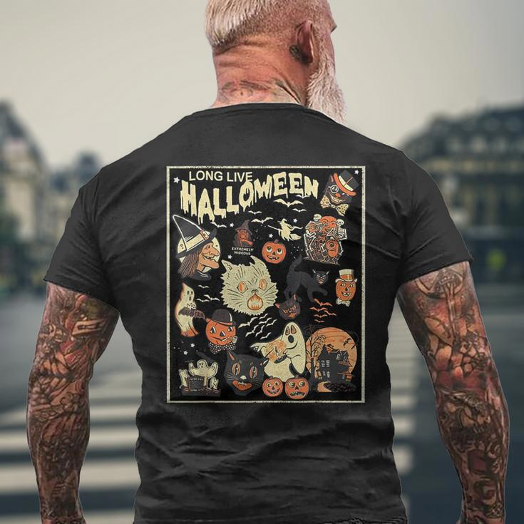 Long Live Halloween Pumpkin Cat Witch Men's T-shirt Back Print Gifts for Old Men