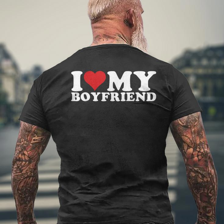 I Love My Boyfriend Bf I Heart My Boyfriend Bf Men's T-shirt Back Print Gifts for Old Men