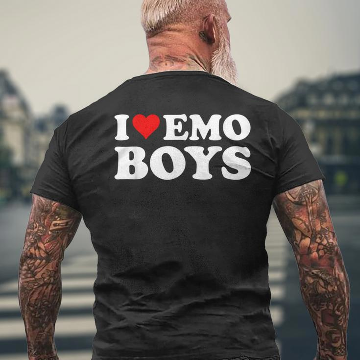 I Love Emo Boys Men's T-shirt Back Print Gifts for Old Men