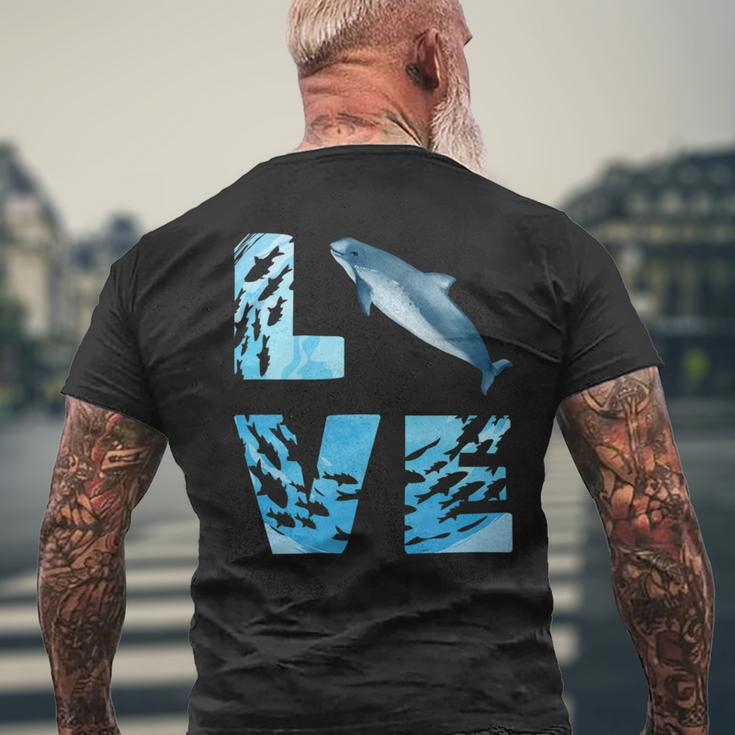 Love Harbor Porpoise Whale Sea Animals Marine Mammal Whales Men's T-shirt Back Print Gifts for Old Men