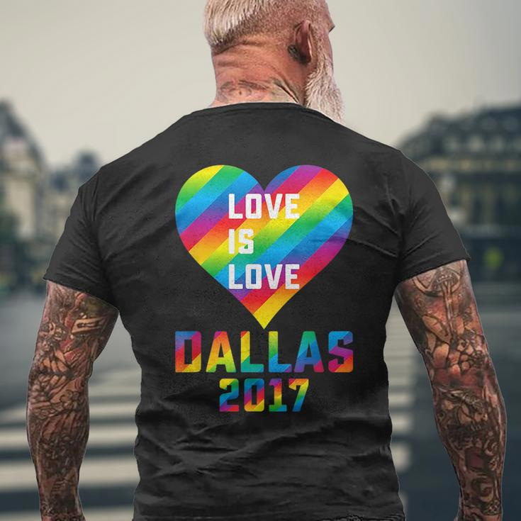 Love Is Love Gay Pride Heart Dallas 2017 Lgbtq Gay Mens Back Print T-shirt Gifts for Old Men