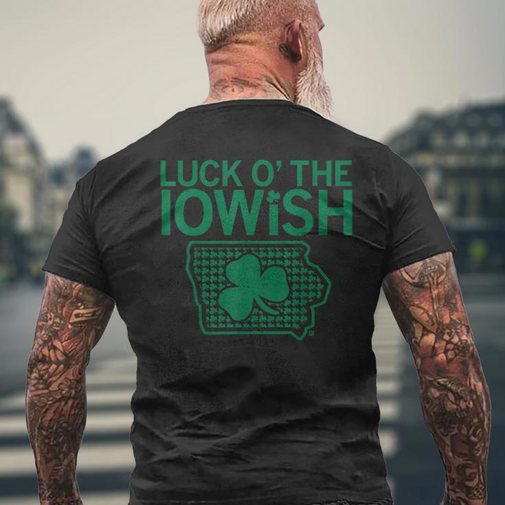 Luck O’ The Iowish Irish St Patrick's Day Men's T-shirt Back Print Gifts for Old Men