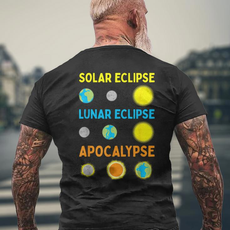 Lunar Solar Eclipse And Apocalypse Science Men's T-shirt Back Print Gifts for Old Men