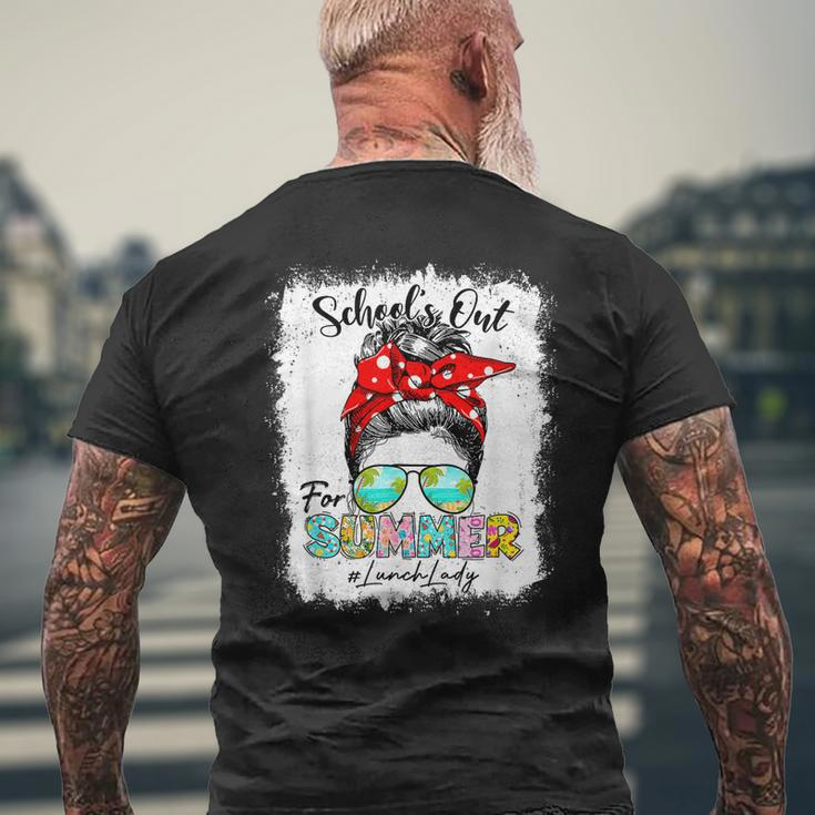 Lunch Lady Schools Out Summer Messy Bun Last Day Of School Men's Back Print T-shirt Gifts for Old Men