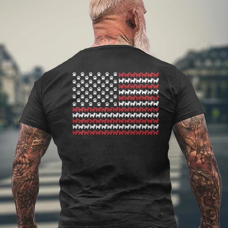 Maltipoo Dog American Flag Patriotic 4Th Of July Mens Back Print T-shirt Gifts for Old Men