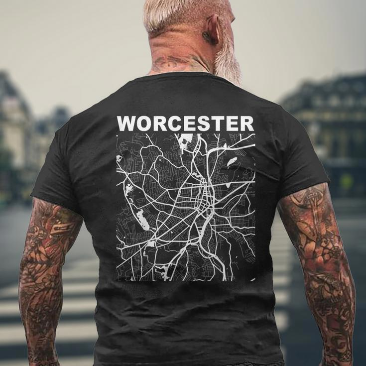 Massachusetts Souvenir Worcester City Street Map Men's T-shirt Back Print Gifts for Old Men