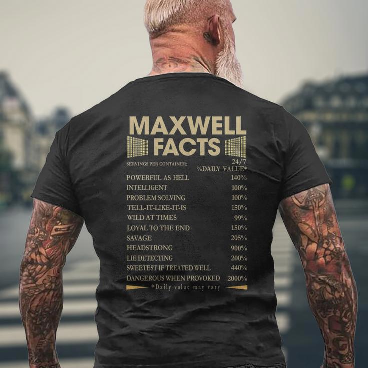 Maxwell Name Gift Maxwell Facts V4 Mens Back Print T-shirt Gifts for Old Men