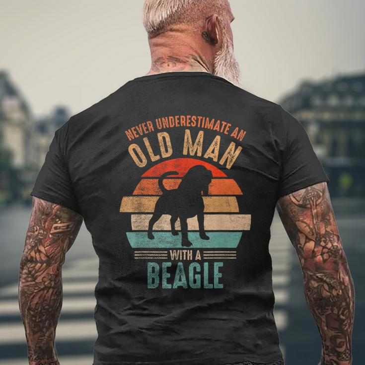 Mb Never Underestimate An Old Man With A Beagle Men's T-shirt Back Print Gifts for Old Men