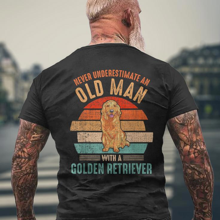 Mb Never Underestimate An Old Man With Golden Retriever Men's T-shirt Back Print Gifts for Old Men