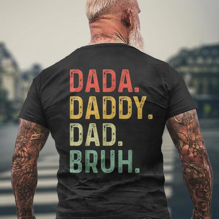 Men Dada Daddy Dad Bruh Fathers Day Vintage Funny Father Mens Back Print T-shirt Gifts for Old Men