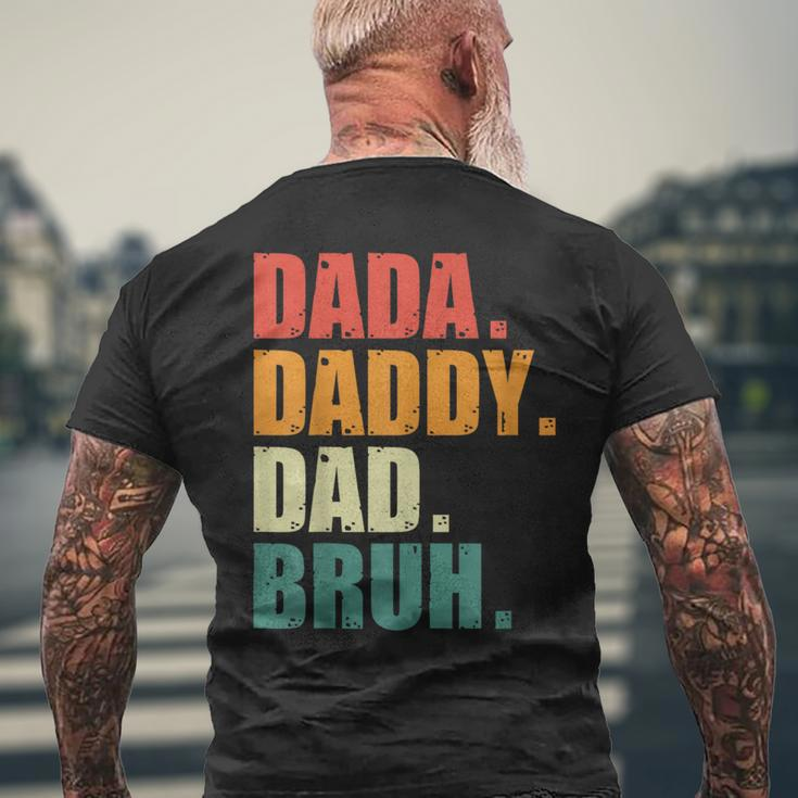 Men Dada Daddy Dad Bruh Funny Father Vintage Fathers Day Mens Back Print T-shirt Gifts for Old Men
