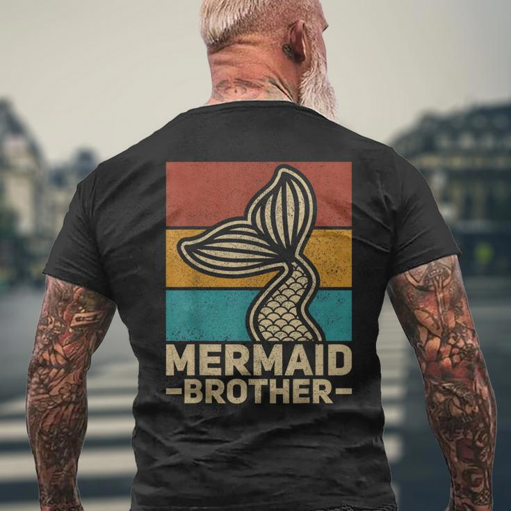 Mermaid Brother Mermaid Birthday Party Outfit Retro Mermaid Mens Back Print T-shirt Gifts for Old Men