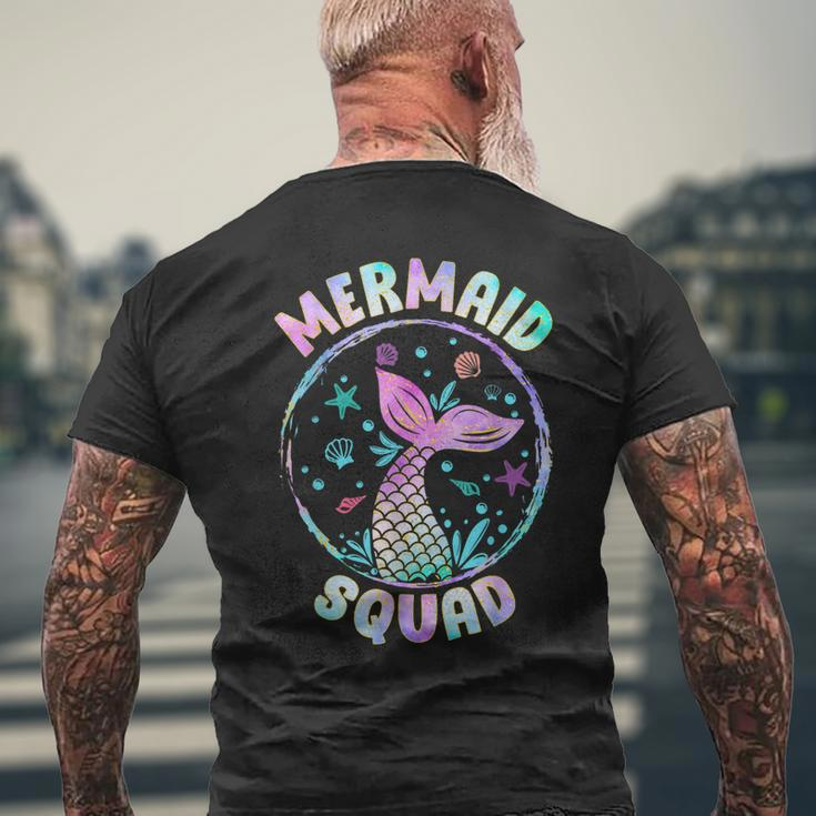 Mermaid Squad Themed Birthday Party Mermaids Family Matching Men's Back Print T-shirt Gifts for Old Men