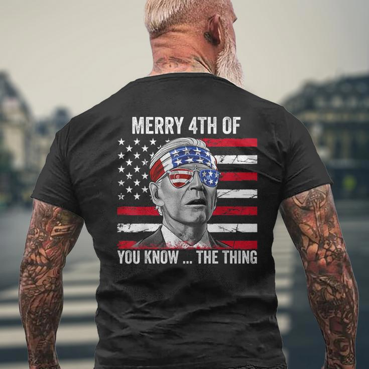 Merry 4Th Of You Know The Thing Happy 4Th Of July Memorial Men's Back Print T-shirt Gifts for Old Men