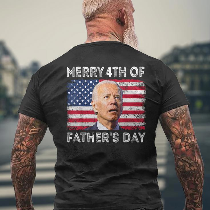 Merry 4Th Of July Fathers Day 4Th Of July Men's Crewneck Short Sleeve Back Print T-shirt Gifts for Old Men
