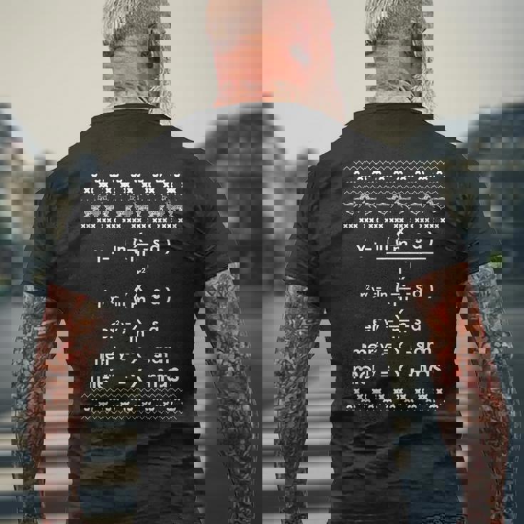 Merry Christmas Math Equation Ugly Christmas Sweater Men's T-shirt Back Print Gifts for Old Men Merry Christmas Math Equation Ugly Christmas Sweater Men's T-shirt Back Print Gifts for Old Men