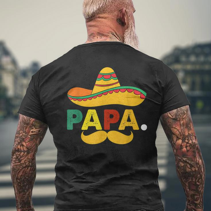 Mexican Fiesta Birthday Party Theme Papa Matching Family Dad Mens Back Print T-shirt Gifts for Old Men