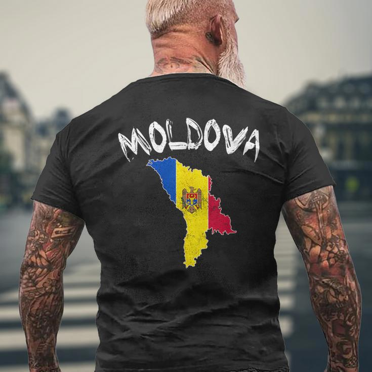 Moldova Moldavian Republika Moldovan National Flags Balkan Men's T-shirt Back Print Gifts for Old Men