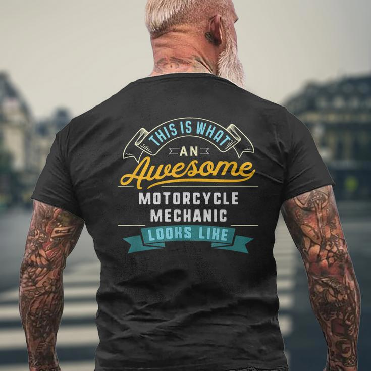 Motorcycle Mechanic Awesome Job Occupation Men's Back Print T-shirt Gifts for Old Men