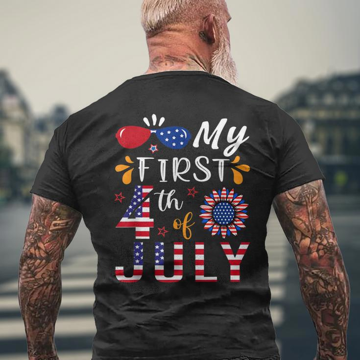 My 1St 4Th Of July 2023 New Born Baby Patriotic Kids Toddler Mens Back Print T-shirt Gifts for Old Men