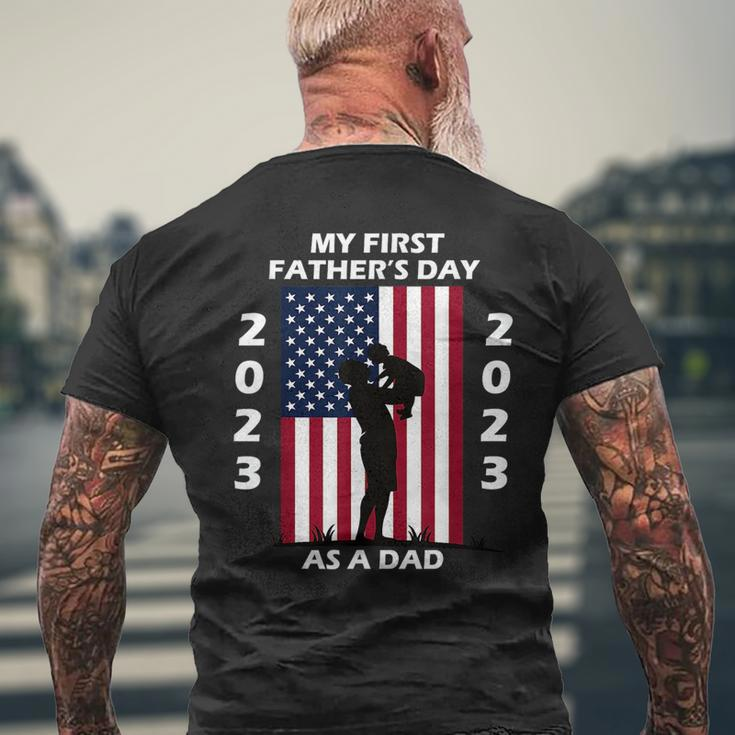 My First Dads Day As A Father New Baby 2023 Fathers Day Mens Back Print T-shirt Gifts for Old Men