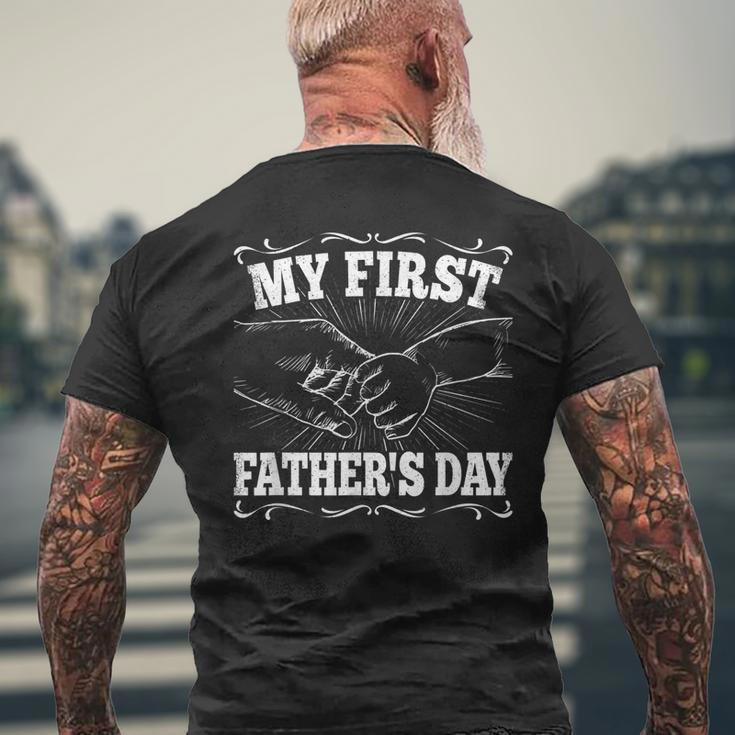 My First Fathers Day Dad Daddy Papa Funny Fathers Day Mens Back Print T-shirt Gifts for Old Men