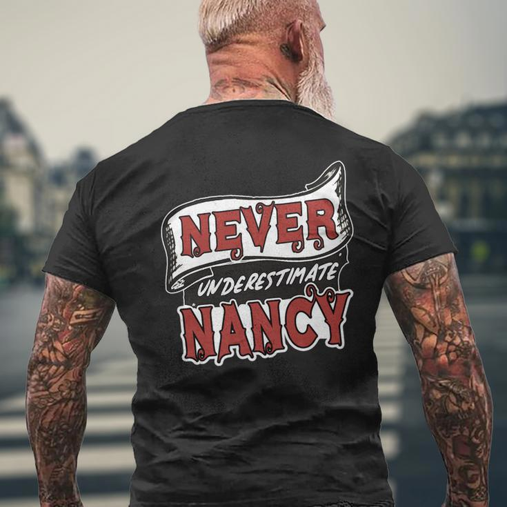 Nancy Name Never Underestimate Nancy Funny Nancy Mens Back Print T-shirt Gifts for Old Men