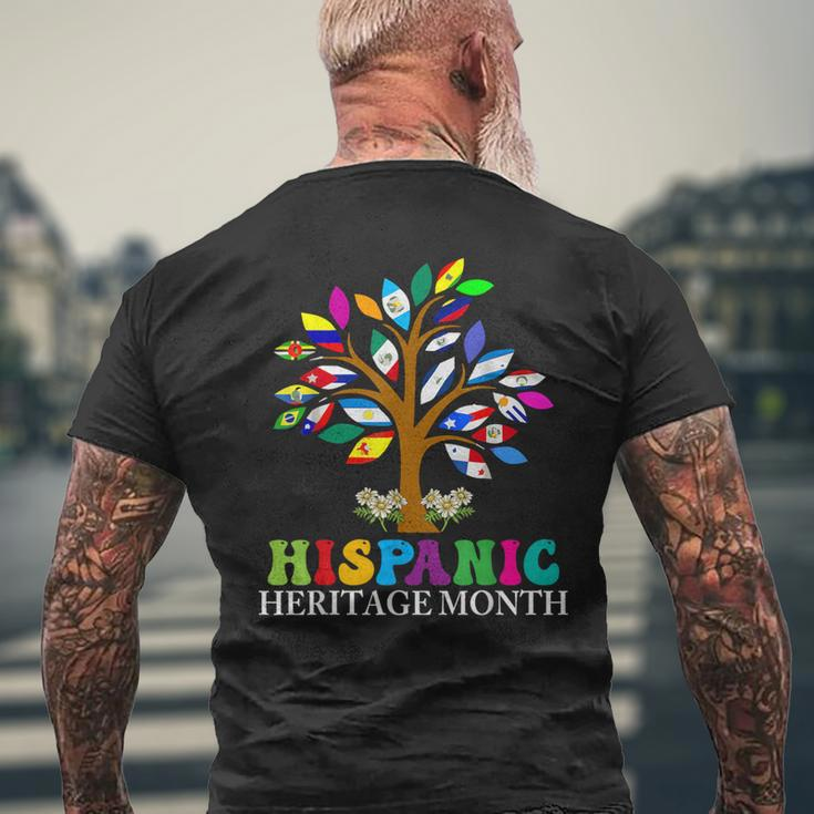 National Hispanic Heritage Month Cute Tree Country Flags Men's T-shirt Back Print Gifts for Old Men