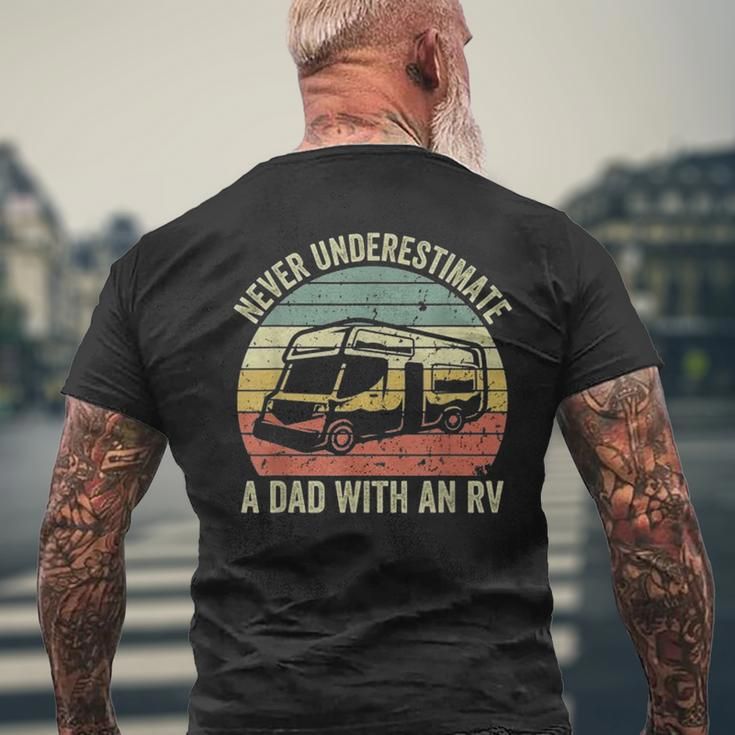 Never Underestimate A Dad With An Rv Fathers Day Mens Back Print T-shirt Gifts for Old Men